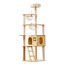 Árbol para gatos todo en uno resistente con torre y cama escalable
