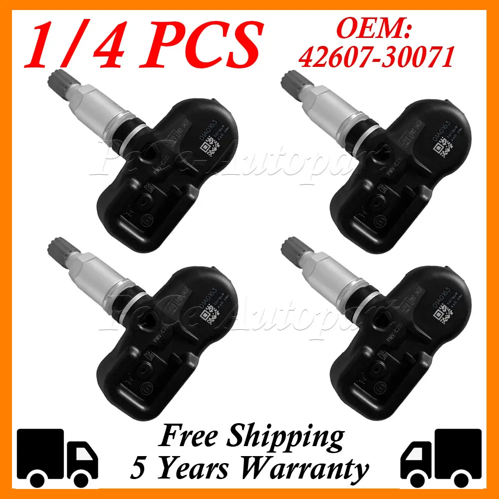 1/4PCS 42607-30071 433MHz Tire Pressure Sensor TPMS For Toyota Avalon Lexus CT ES GS GX IS LC LS LX NX RC 4260730071