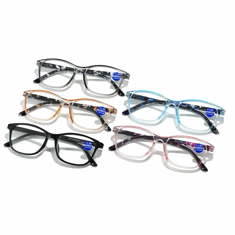 

seemfly Fashion Square Printed Eyeglasses Women Men Reading Glasses Magnifier Diopter Presbyopic Reading Glasses +1.0+1.5+2-+4.0