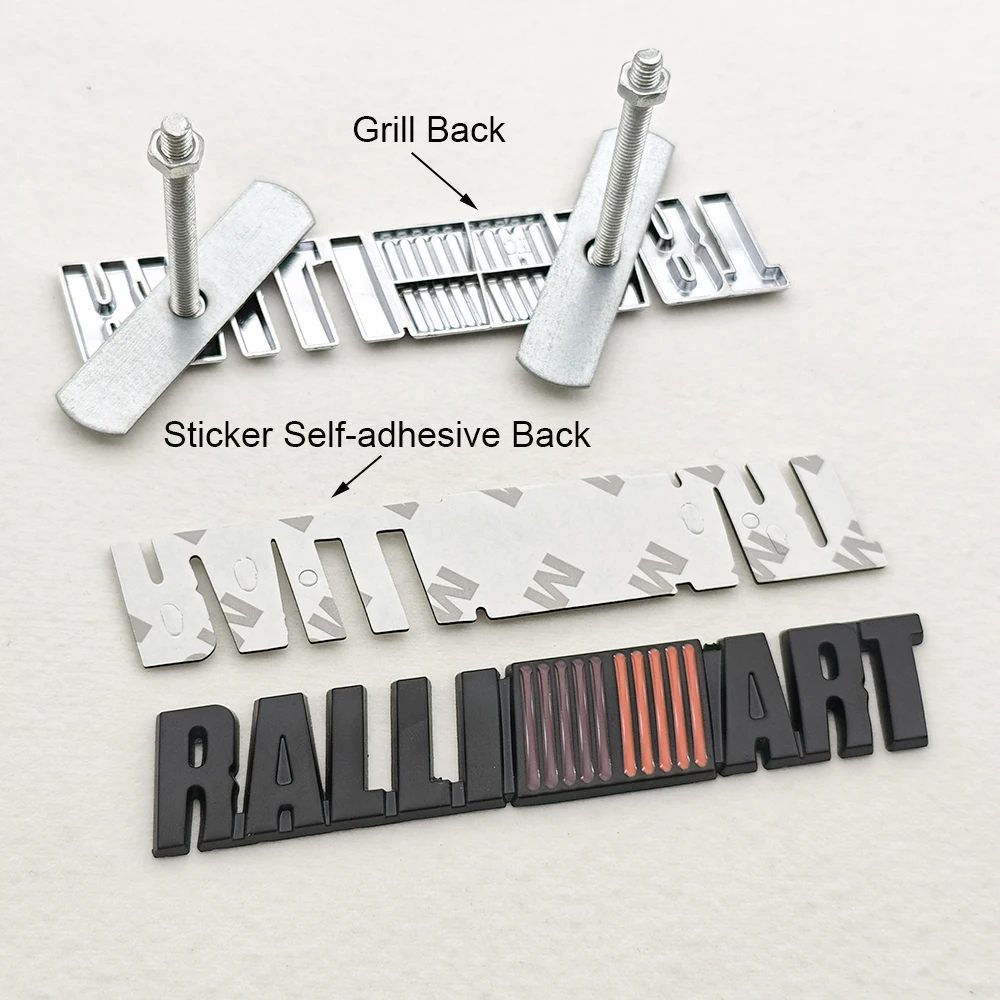 3D Metal Car Badge Ralliart Logo RALLI ART Front Grill Emblem Sticker Decals For Mitsubishi Lancer 9 Colt Asx Outlander Pajero