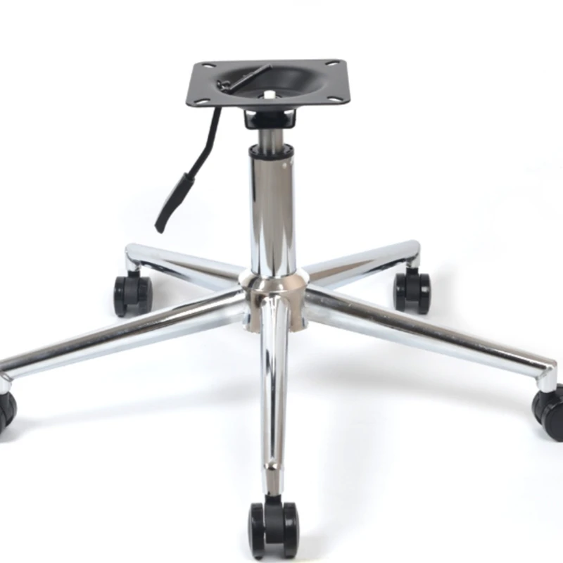 Metal cone foot swivel chair, five star tripod, thickened hardware, five claw chassis, air rod wheel, universal chair,