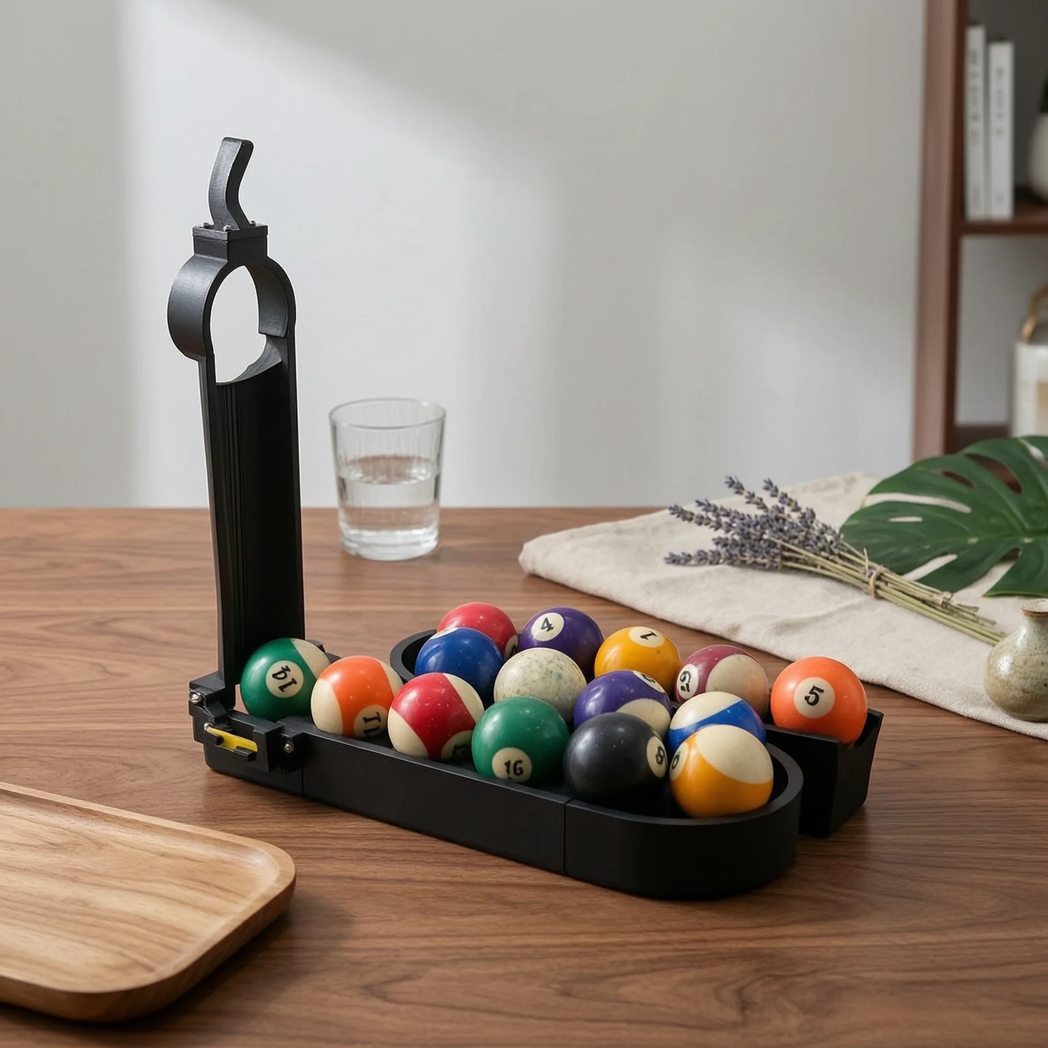 Automatic Billiard Ball Rack Curved Handle Foldable Billiard Rack Game Gear Compact Easy Maintenance