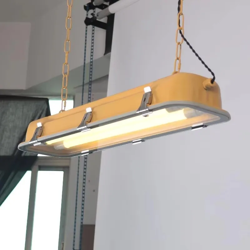 Wabisabi Style Industrial Restaurant Chandelier Bar Counter Cafe Studio Creative Yellow Long Light Emitting Diode Stainless Stee
