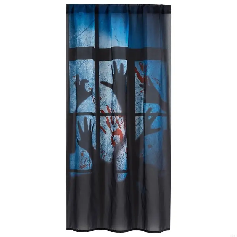 Furchteinflößender Stoff-Türbehang mit einzigartigem Handkunst-Halloween-Türvorhang für Mottopartys und gesellschaftliche B03E – Detail 6