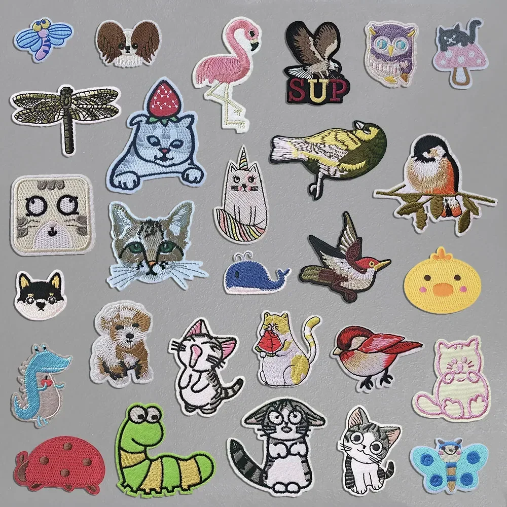 Wholesale sales of 1 piece animal embroidery autohesion No ironing required Stick-On patch DIY decorate collocation clothing