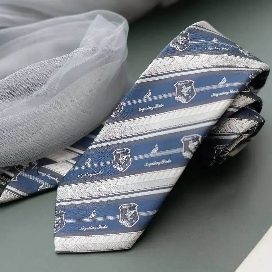 Yanyu Gui JK/DK Cravatta da donna fatta a mano in jacquard da uomo uniforme camicia accessori papillon blu