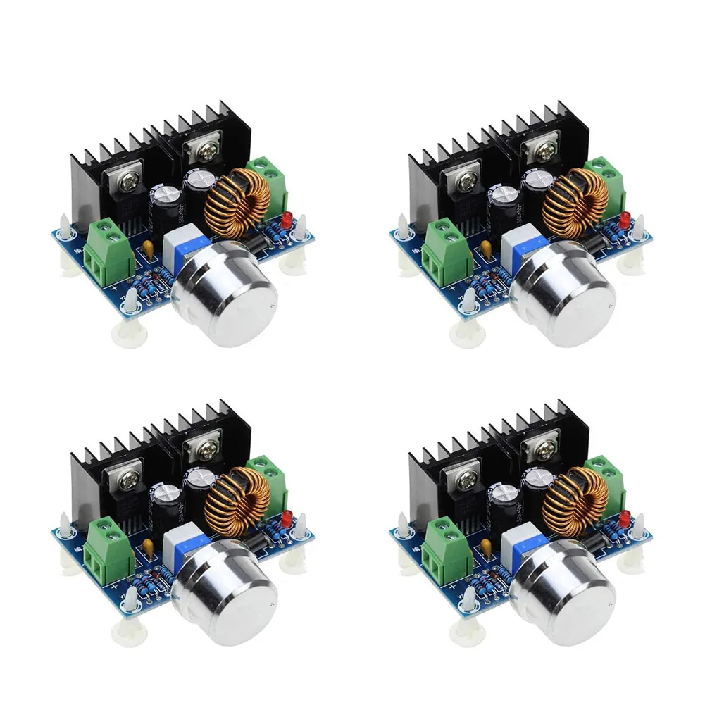 4pcs XL4016 DC-DC Step Down Regulator Module Adjustable Converter 1.25-36V Output 4-40V Input for 8a 200W for Blue PCB Board