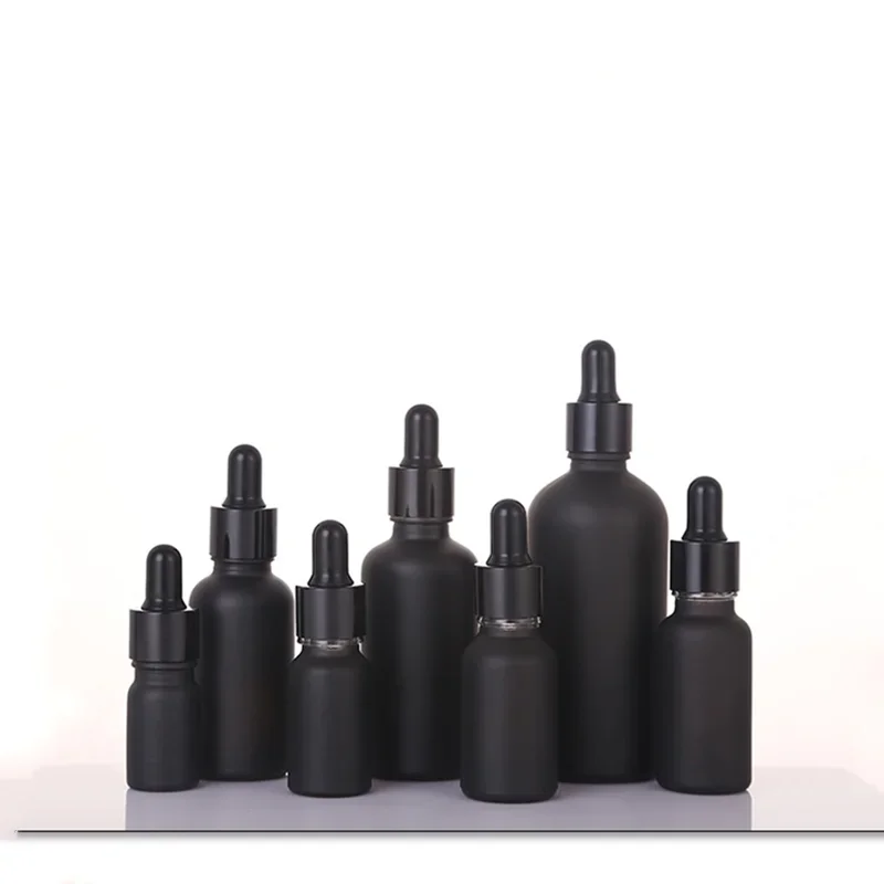 10ml 30ml 50ml 100ml Fine Oil Bottle Scrub Black Light Avoidance Glass Cosmetics Separate Bottling Dropper Glass Bottle