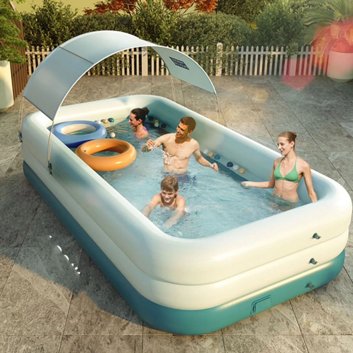 

3 Layer Automatic Inflatable Swimming Pool Large pools for family Removable Children's Pool Ocean Ball PVC Bath Kids