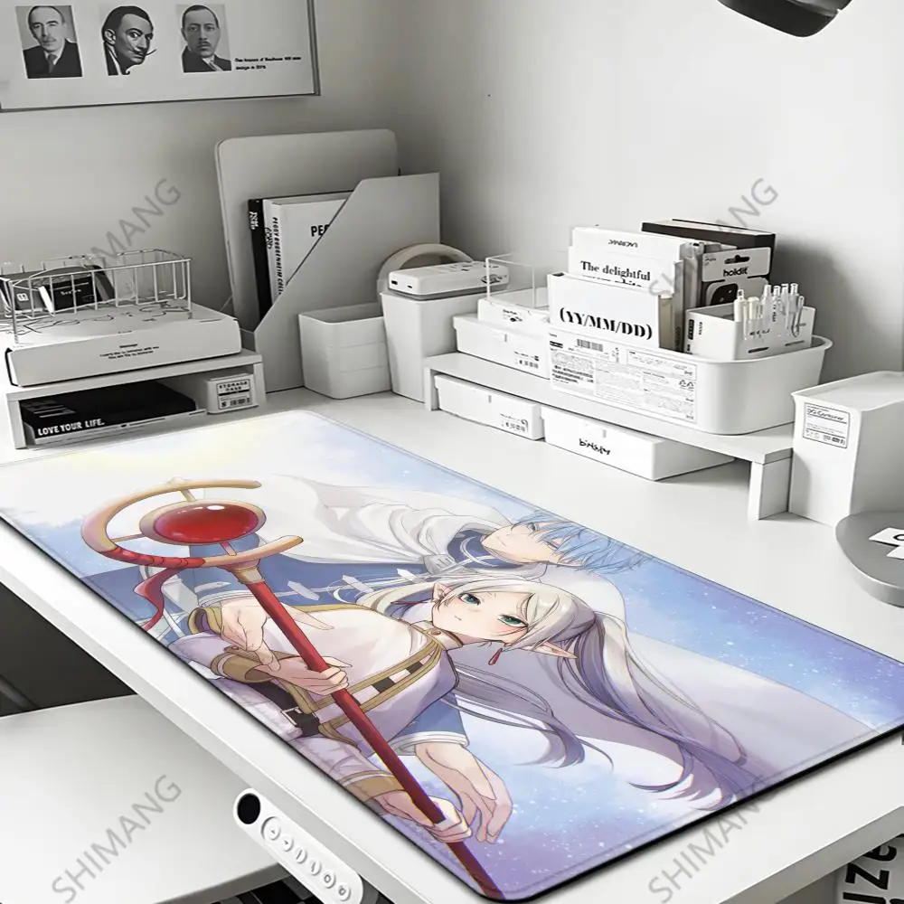 

Kawaii Anime Girl Mouse Pad Sousou No Frieren Beyond Journey End Keyboard Rug Laptop Lotus Flower Gaming Mousepad PC HD Desk Mat
