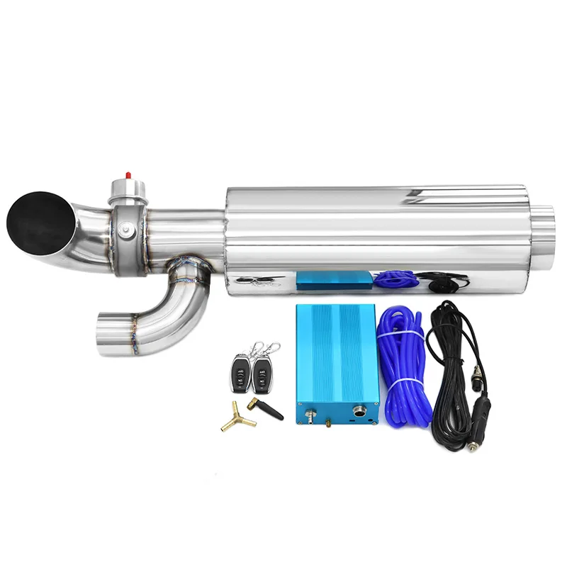 SYPES High Quality Stainless Steel 3/3,5 Inch Exhaust Pipe Vacuum Valve Muffler Universal Type Remote Control With Pump 76/89 mm