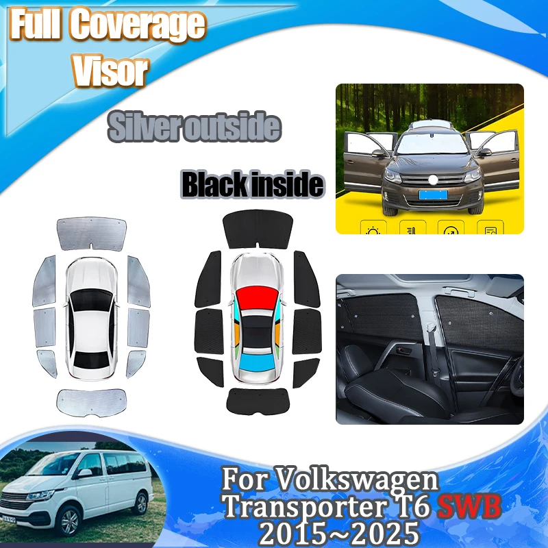 

Для Volkswagen Transporter Caravelle Multivan Doubleback T6 SWB 2015 ~ 2025 солнцезащитный козырек теплоизоляция анти-УФ аксессуары