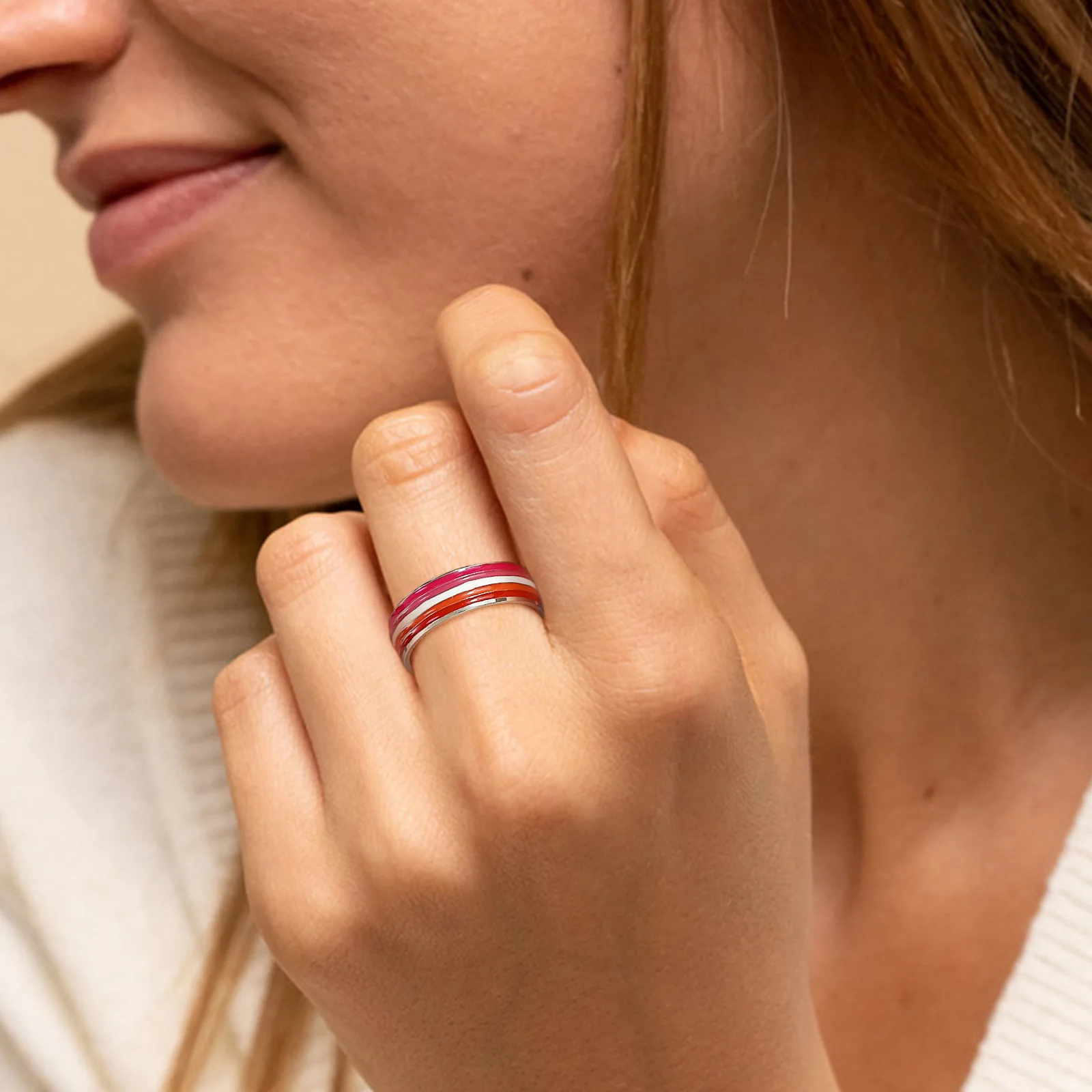 Edelstahl Lesben LGBT Ring für Frauen Paar, stolz Liebe Versprechen Band Streifen Flagge Farbe Engagement Ringe