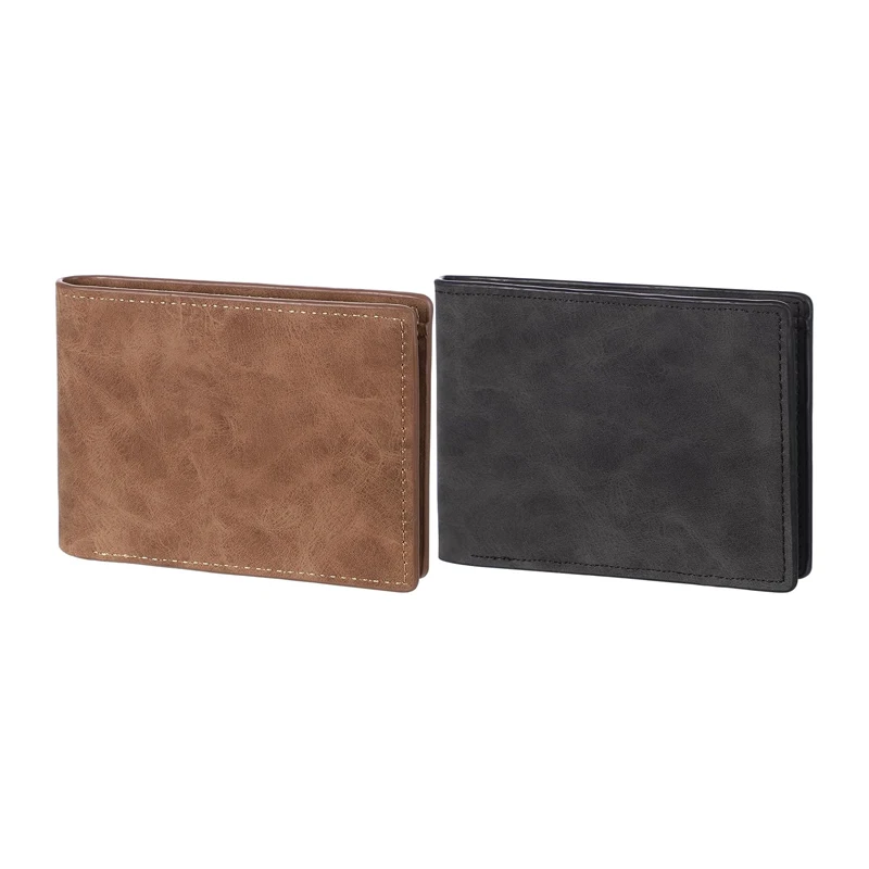 Mens Wallet with Coin Pocket PU Leather Slim Wallet for Men with Card Holder Banknote Compartments Wallets for Work Business