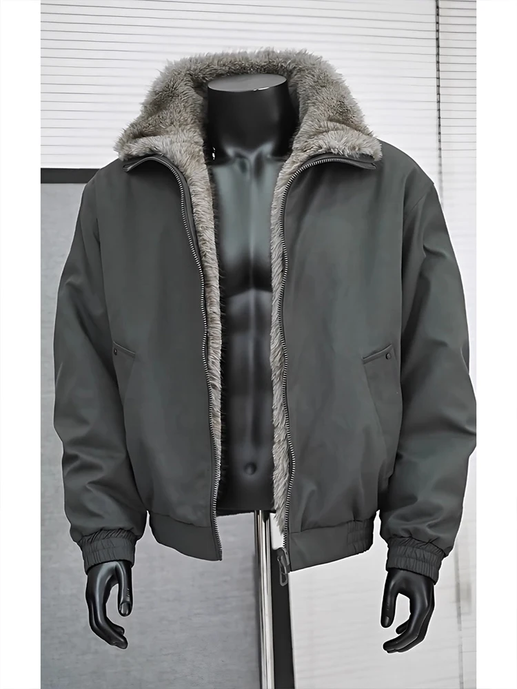 

Мужская двусторонняя одежда Jaet на подкладке Fce Thi Warm ort Хлопковое пальто American Sle Тяжелая морозостойкая хлопковая одежда