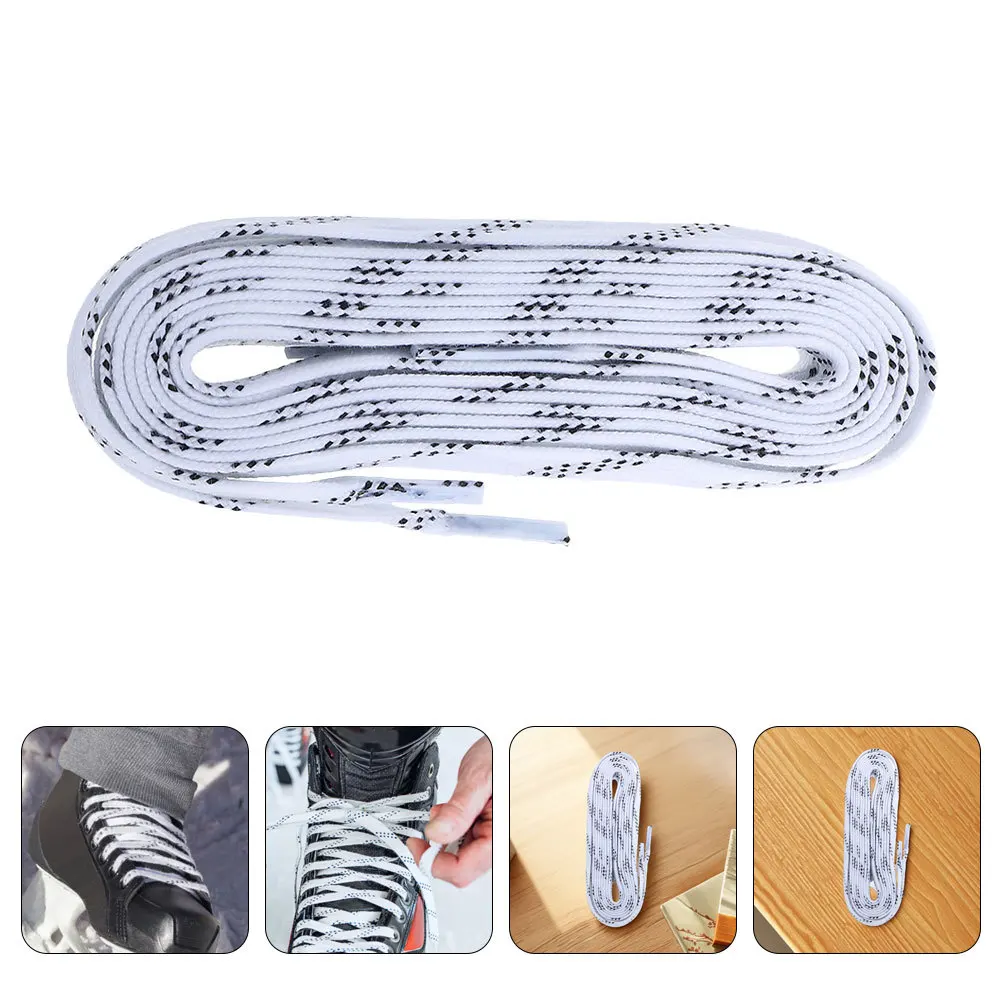 

4 Pcs Hockey Shoelaces Black Satin Puck Shoes Accessories Waxed Cotton Glitter Boots