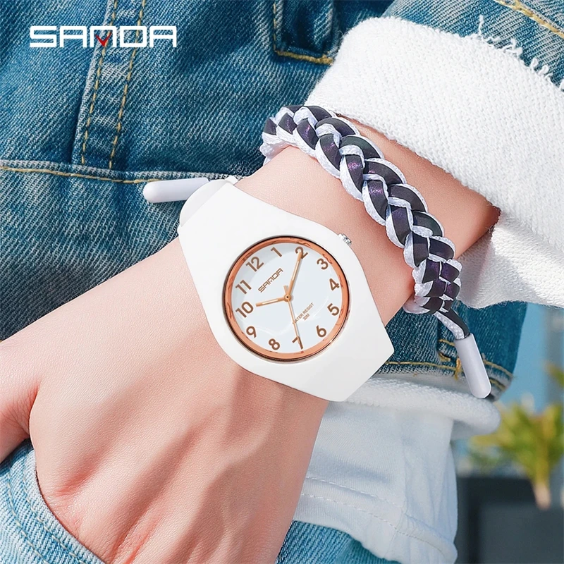 SANDA 6056 New Fashion Trend Women\'s Watches Sports 5Bar Waterproof Wristwatch for Woman Watch Casual Clocks Relogio Masculino