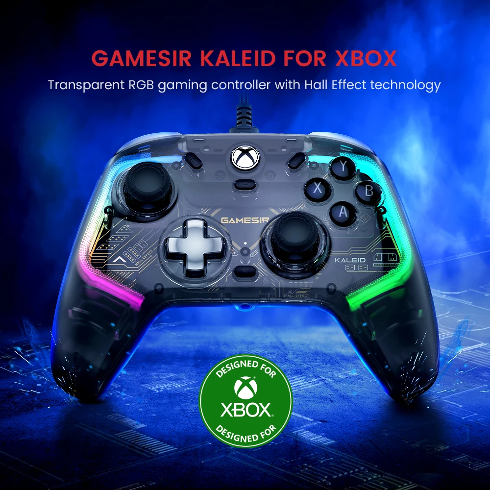 GameSir Kaleid Xbox Controller Wired Gamepad for Xbox Series X, Xbox Series S, Xbox One game console, with Hall Effect Joystick