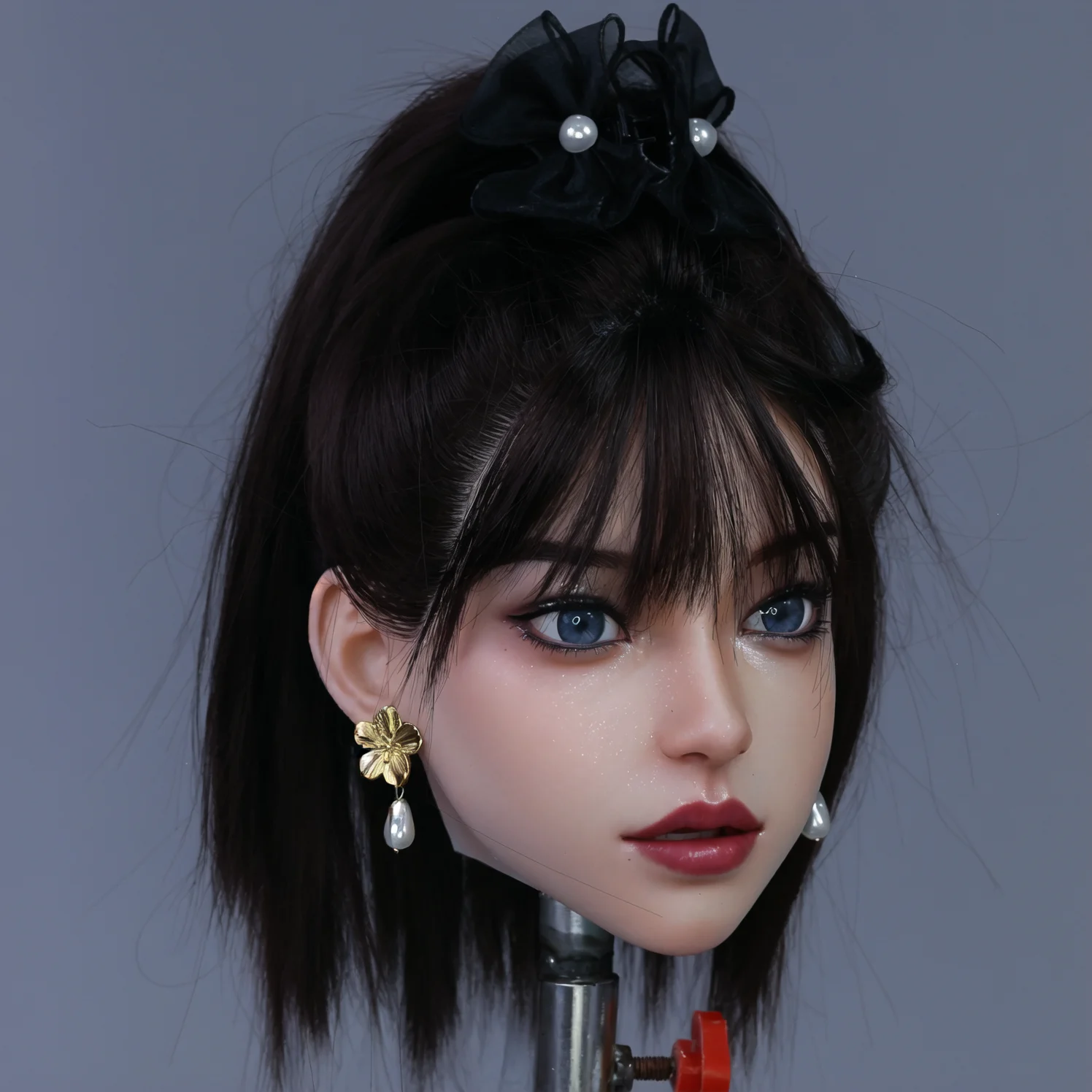 Realistic Silicone Mannequin Head - Beautiful Makeup, M16 Interface, Hair & Eyes