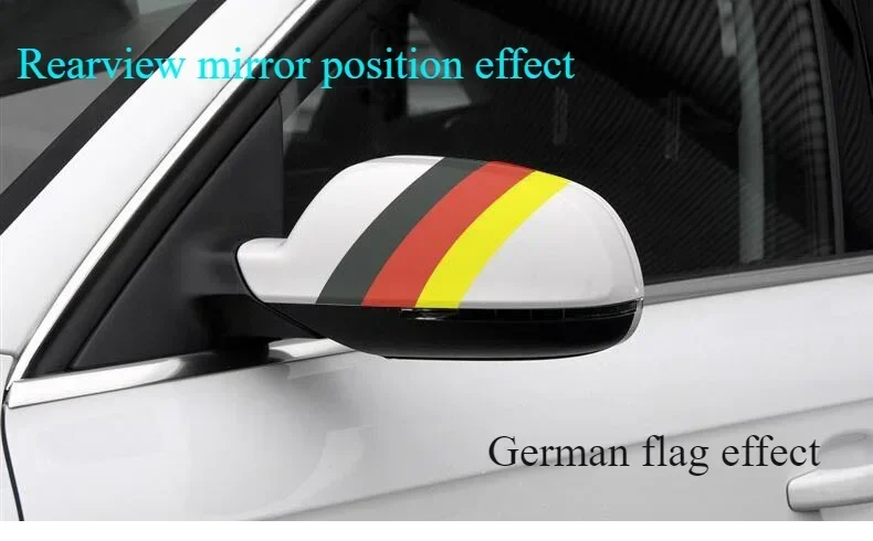 Autoaufkleber Farbige Seitenhaube Motorsport Vinyl-Aufkleber Streifen Aufkleber Stoßstange Motorabdeckung für Dreifarbige Nationalflaggen-Aufkleber – Detail 2
