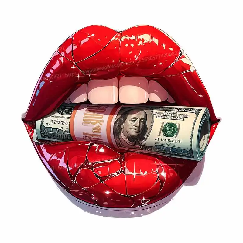 

U.S. Dollar Lips Car Sticker Vinyl Decal Waterproof Rear Window Motorcycle Camper Bumper Truck Laptop Decoration SH1010