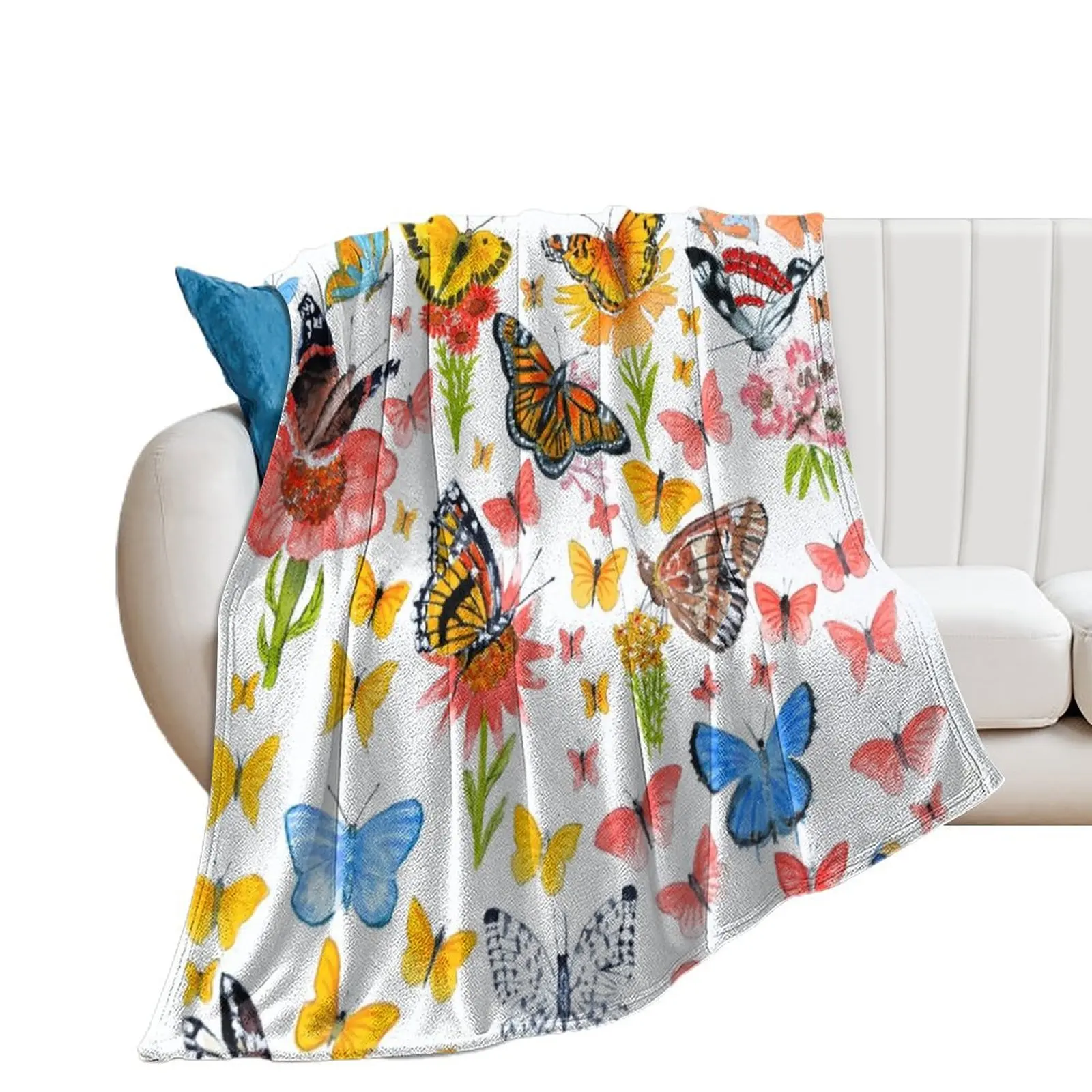 

USA Butterflies Galore! Throw Blanket Sofas Winter beds Blankets