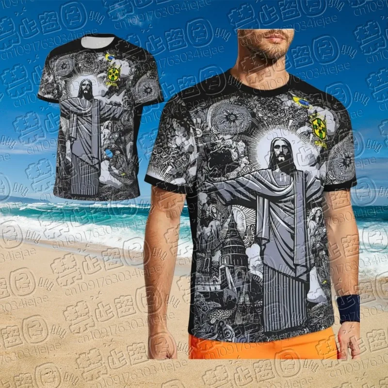 

MOTO бразильский Иисус специальные футбольные рубашки для взрослых летние мужские спортивные футболки тренировочная одежда для бега модные женские футболки топы