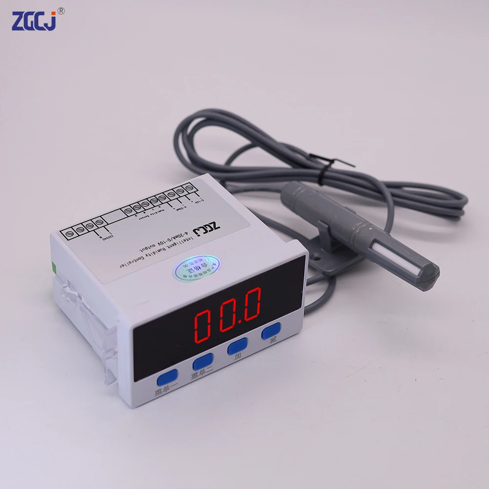 

Digital display moisture meter range 0-99.9%RH air humidity controller with 4-20mA and 0-10V output with humidity sensor