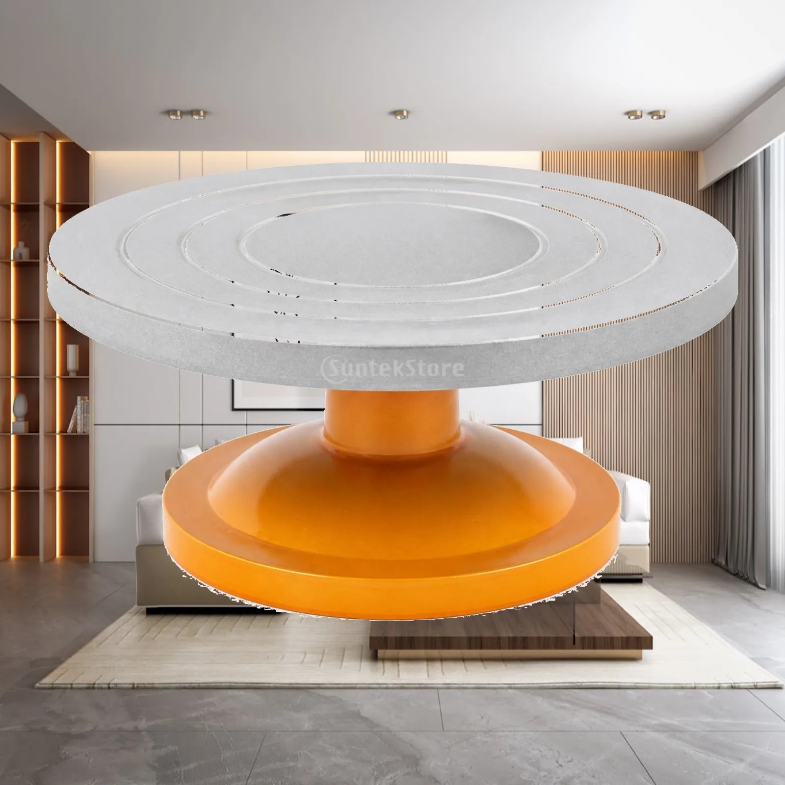 Pottery Turntable with Circular Grooves Versatile Rotating Work Platform Sculpting Wheel Long-Lasting Craft Tool Lightweight