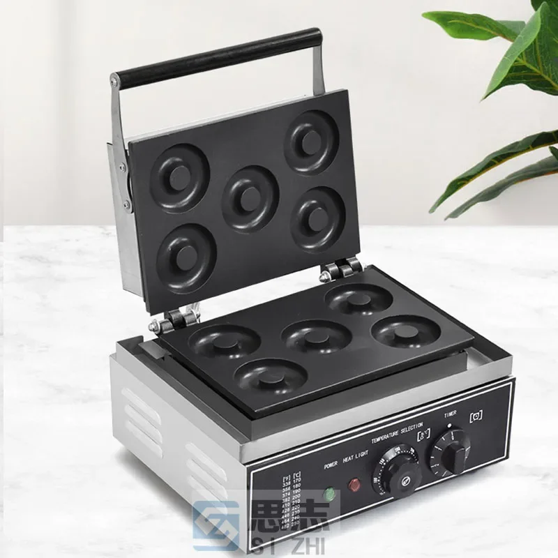 110V/220V Smart 6-Cavity Doughnut Maker with Non-Stick Coating and Adjustable Temperature for Home Use