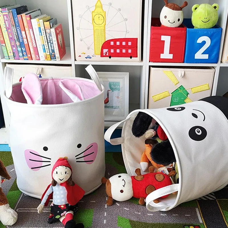 

1PC Thickened Fabric Animal Cartoon Toy Clothes Storage Bucket Foldable