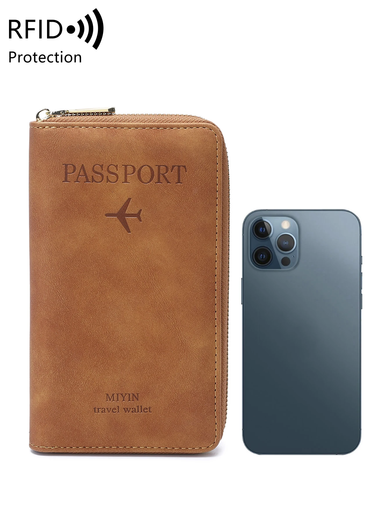 New Multifunctional Passport Cover Card Holder, Mobile Phone Travel Passport Wallet, Pu Leather RFID Blocking Passport Holder