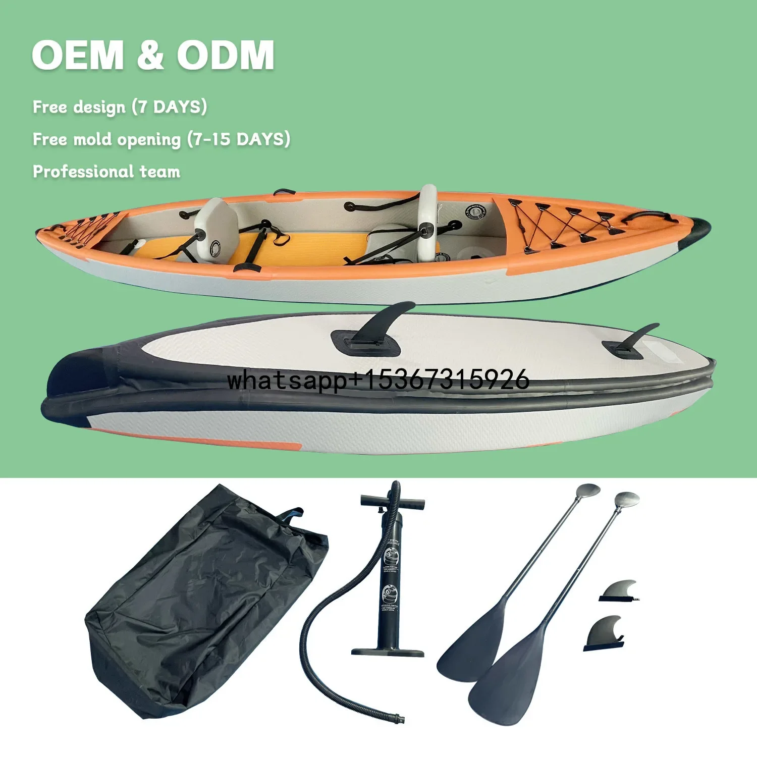 Double-Layer Inflatable Kayak Assault Boat Folding Canoe Dinghy Fishing Boat with Thickened Rubber 0.9mm PVC for Two Persons