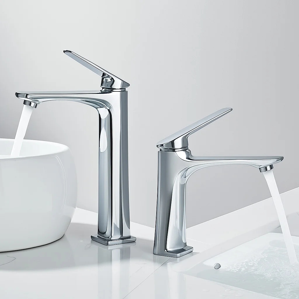 

Modern Bathroom Sink Faucet Grey Hot And Cold Water Mixer Tap Single Handle Deck Mounted Washbasin Crane For Bathroom