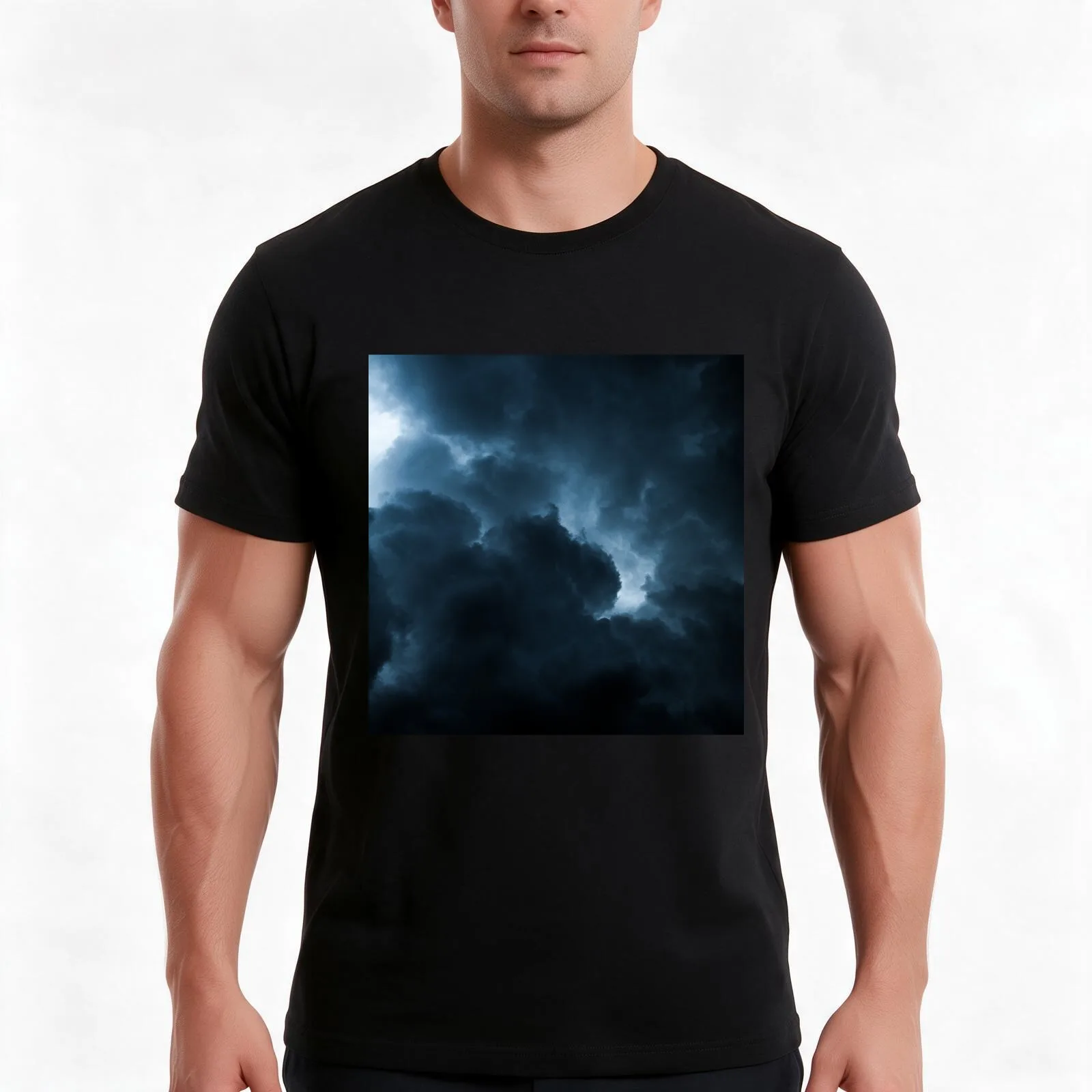 Stormy Sky T-Shirt Summer Casual Cotton Tee Oversized Streetwear Tops Vintage Graphic Print Loose Fit Short Sleeve