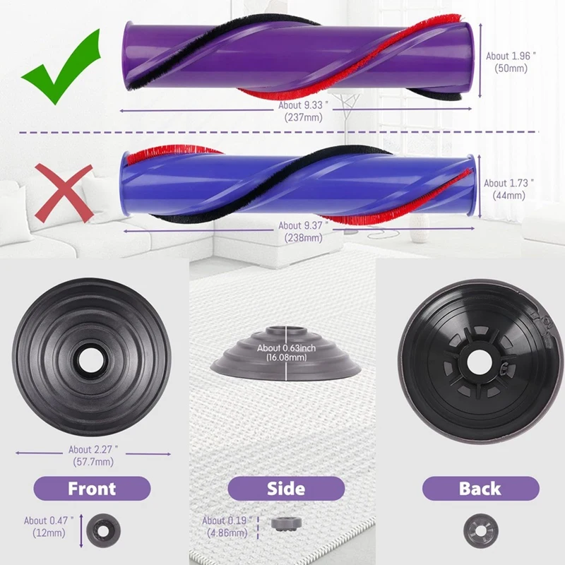 JDZD 볼 휠 롤러 브러시 키트, 다이슨 V10 SV12 진공 청소기 부품 교체, 다이렉트 드라이브 모터 헤드