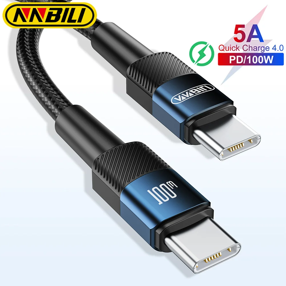 MNBILI 100W Type C to USB C Cable PD 3.0 Quick Charge 4.0 Fast Charging Type C to Type C for iPhone 15 Macbook Samsung Xiaomi ﻿