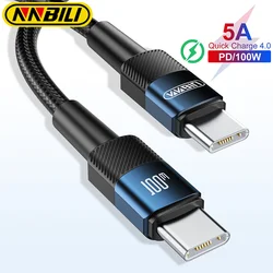 MNBILI 100W Type C to USB C Cable PD 3.0 Quick Charge 4.0 Fast Charging Type C to Type C for iPhone 15 Macbook Samsung Xiaomi ﻿