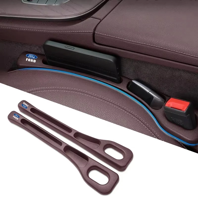 2Pcs Car Seat Gap Filler Seat Crevice Storage Box Bag For Ford Focus Mondeo Kuga Fiesta MK7 Escort Explorer Edge 2 4 MK2 MK4