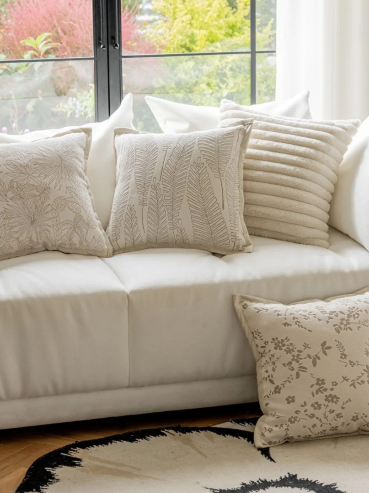 Nordic Style Creamy Pillowcase Decorative Plush Living Room Sofa Bed Headboard Backrest Cushion Cover Home Decor Accessories