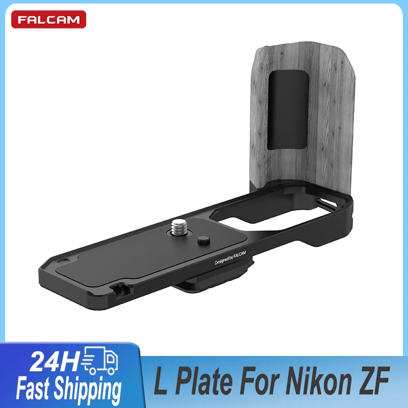 FALCAM F22&F38 L-Shaped Quick Release L Plate Bracket With Wood Hand Grip for Nikon Z ZF Camera Arca Swiss Tripod Head