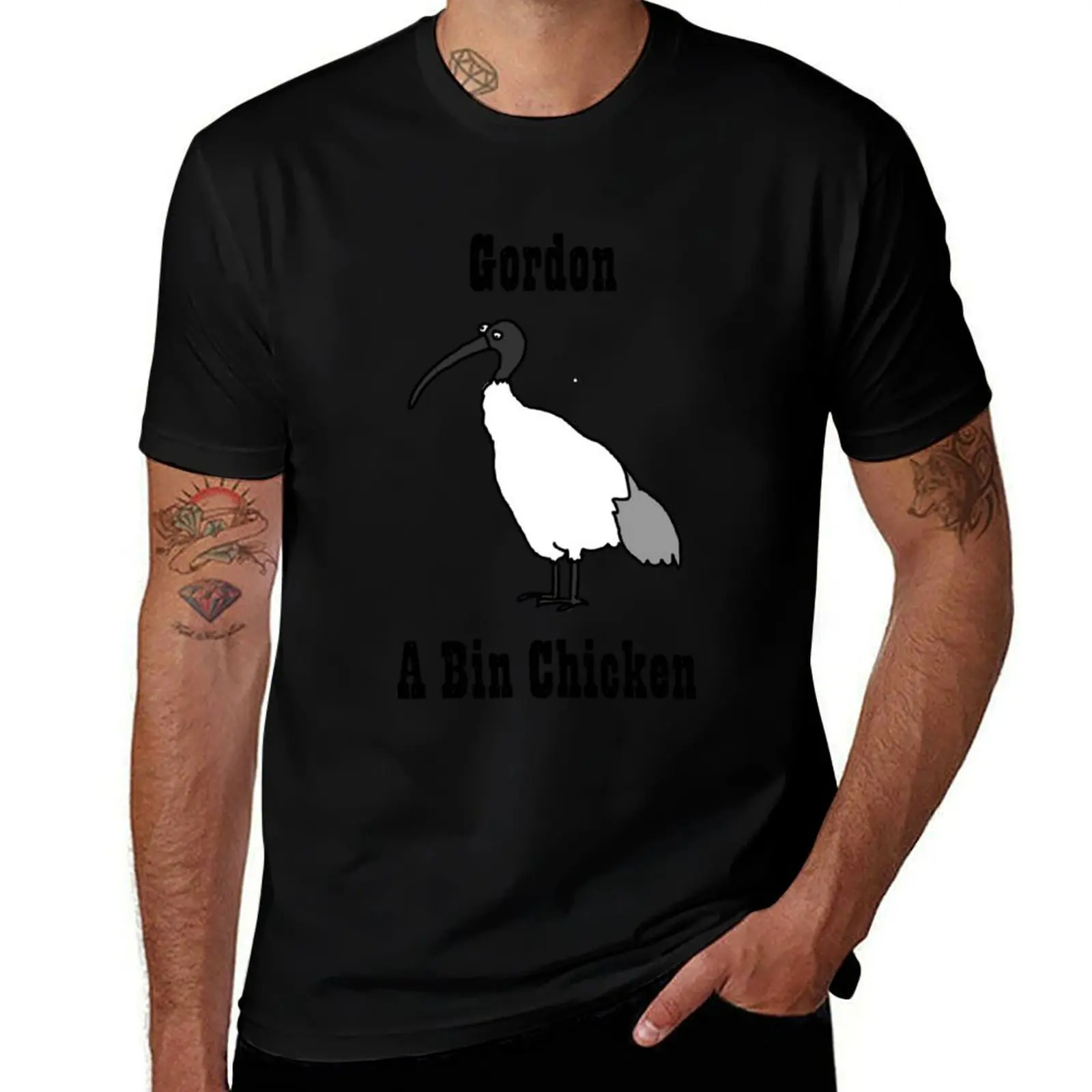 Gordon - A Bin Chicken T-shirt douane T-shirts man zwart esthetische kleding T-shirts voor mannen katoen