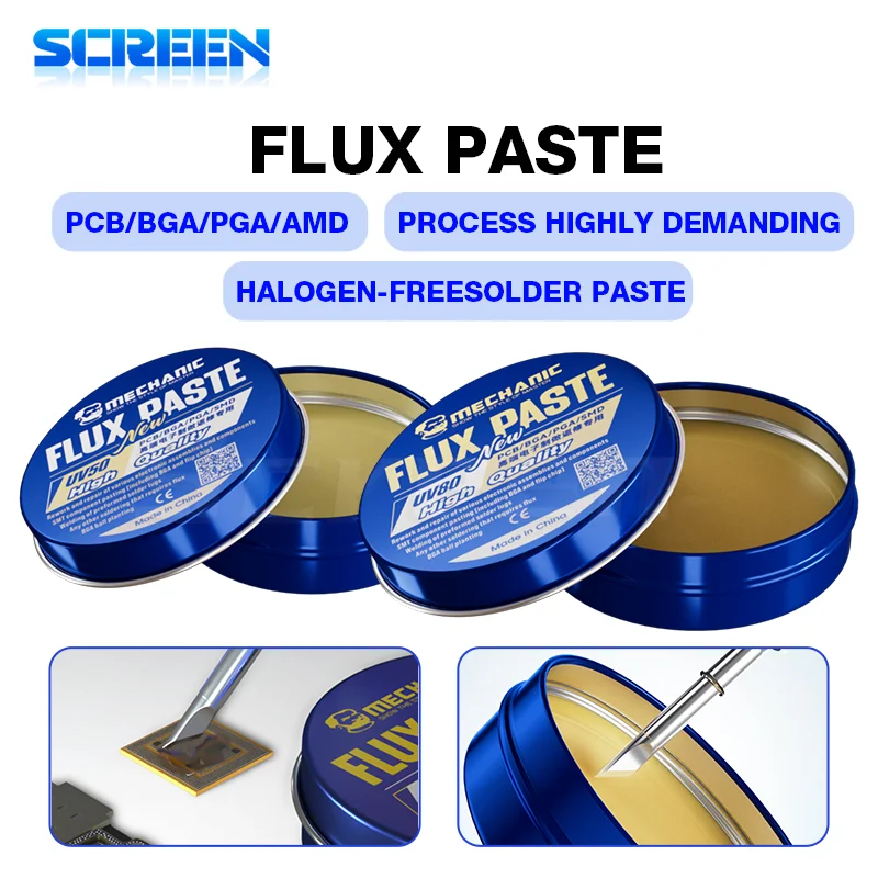 MECHANIC LEAD-Free Solder Paste UV50 UV80 UV10 Soldering Flux for Mobile Phone PC PCB SMD Chip BGA Repair Tools No-Clean Solder