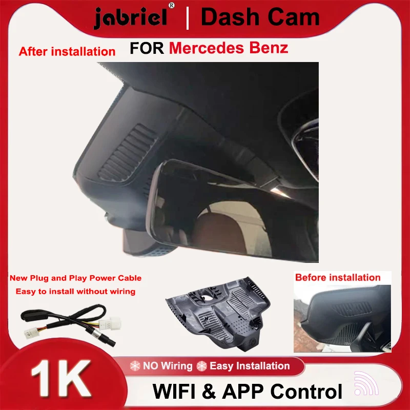 

Jabriel 1080P Wifi Plug and Play Dash Cam For Mercedes Benz E Class E220d E350d E400d E300 E450 E300e w214 w238 c238 2021 2022