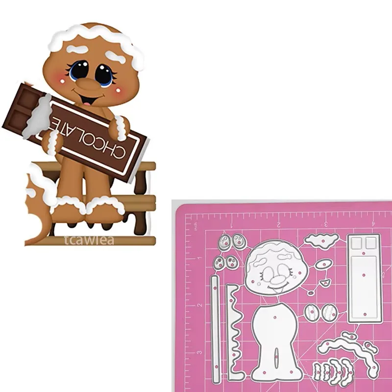 Coffee Cream Chocolate Cocoa Gingers Metal Cutting Dies Christmas Gingerbread Man Embossing Stencil For DIY Scrapbook Card Craft