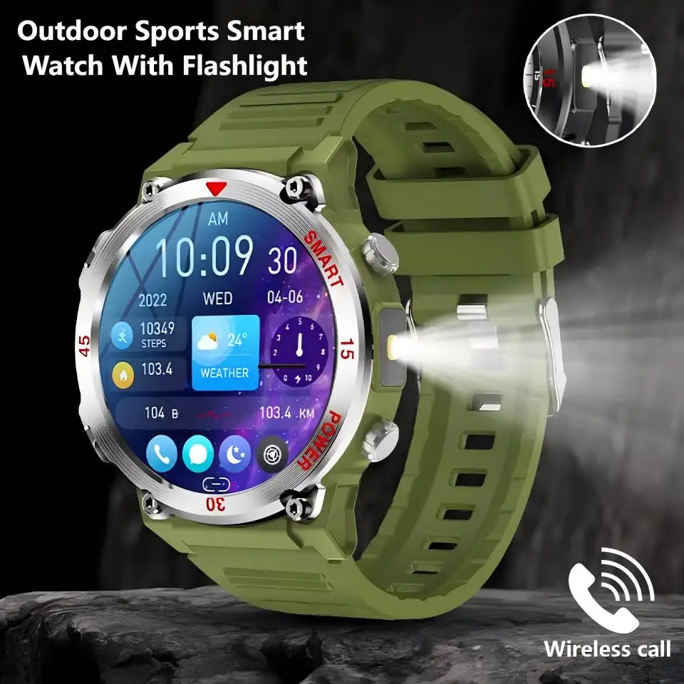 

GT11 Smart Watch 1.5 Inch Full-circle HD Screen Zinc Alloy With Flashlight BT Calls Watchfaces Screen-off Pointer Dynamic Island