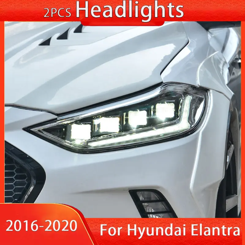 

Стайлинг автомобильных фар для Hyundai Elantra 2016-2020, передняя зеркальная фара DRL, улучшенная динамическая зеркальная линза, автомобильные аксессуары