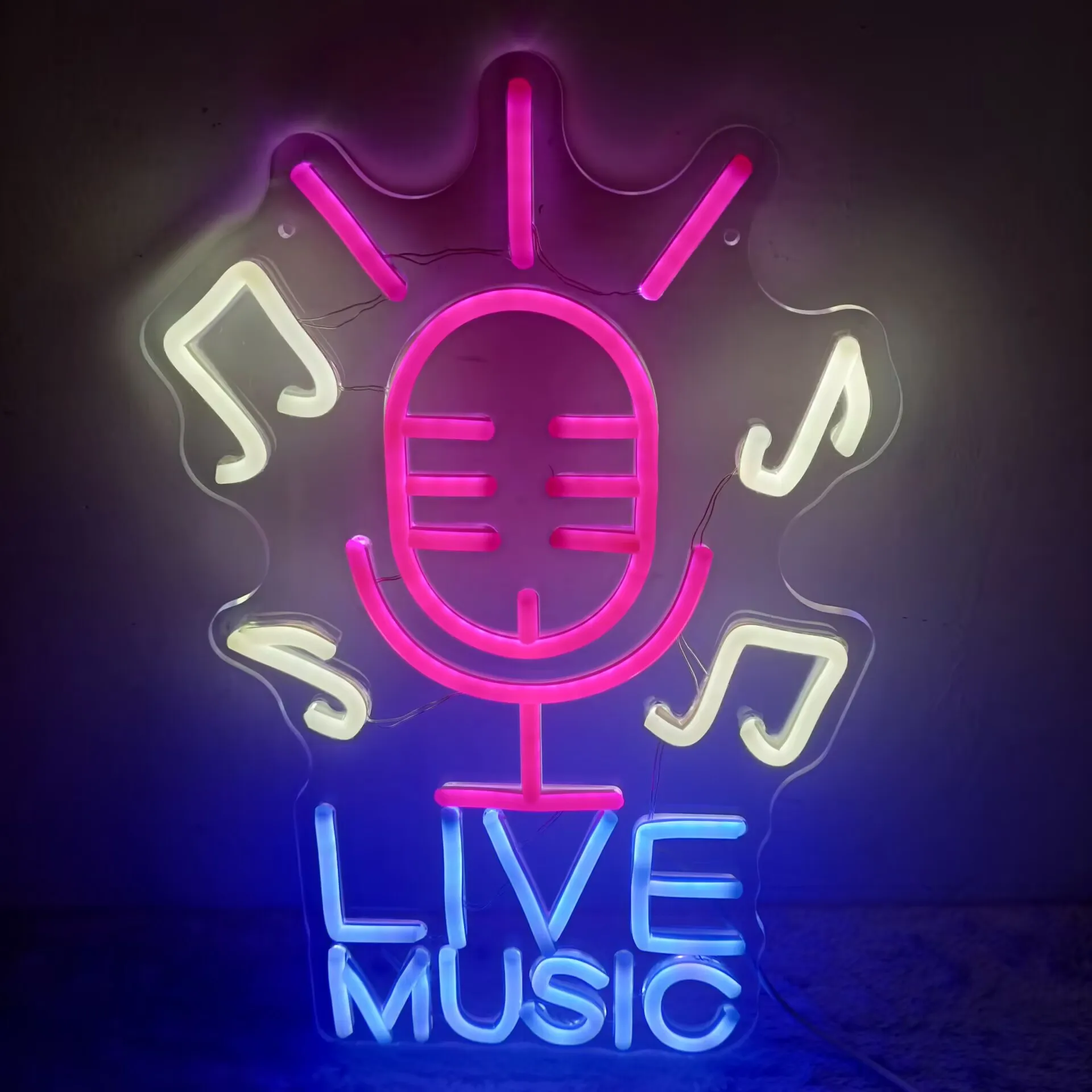 

Живая музыка Неоновая вывеска с питанием от USB Светодиодная неоновая вывеска Настенный декор для спальни Гостиная Клубный бар Человек Пещера Вечеринка Подарок для друга