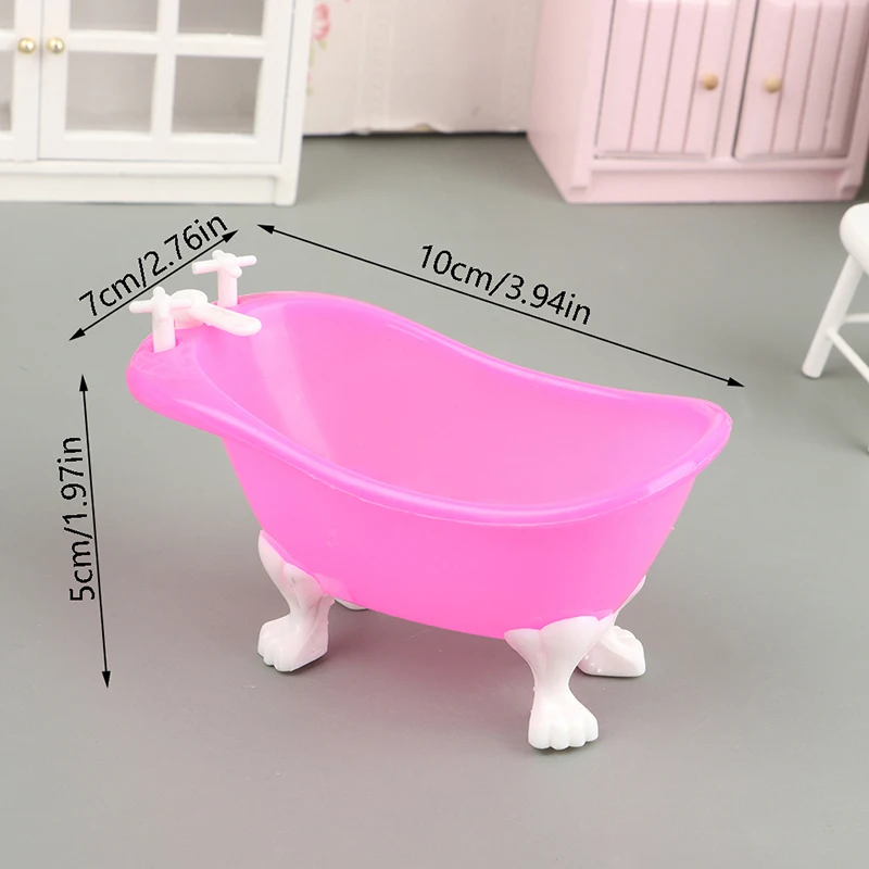 Dollhouse Miniature Furniture Mini Bathtub Tub Model Toy Simulation Bathroom Accessories Kids Pretend Doll House Decor Toy