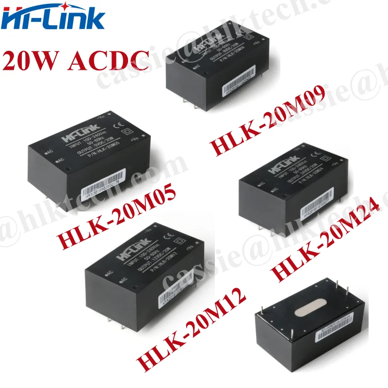 HLK-20M05 20M09 20M12 20M15 20M24 220V ke 20W 5V 4A Ac Dc daya konverter modul suplai Hilink 20m05 CE RoHs